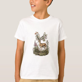 Camiseta Ciervo con Flor Silvestre