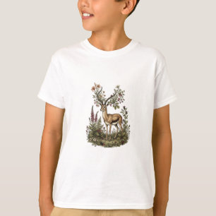 Camiseta Ciervo con Flor Silvestre
