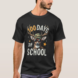 Camiseta Ciervo De 100 Días De Colegio Estudiante Niño Niña