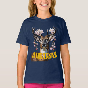 Camiseta Ciervo de Arkansas con Flor de Manzano