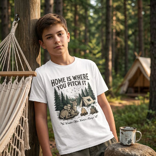 Camiseta Ciervo de camping lindo para niños vintage