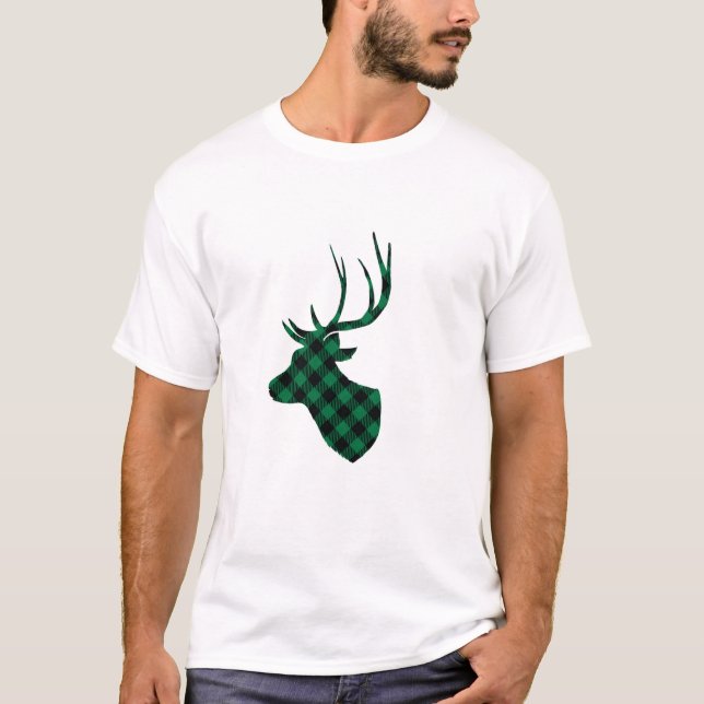 Camiseta Ciervo de Cuadro de Bufalo Negro (Anverso)