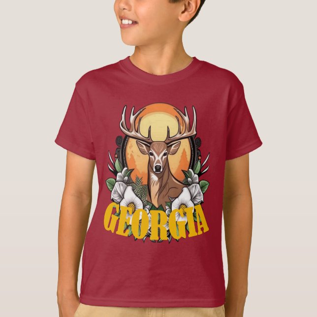 Camiseta Ciervo de Georgia con Rosas (Anverso)