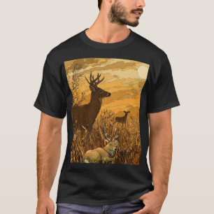 Camiseta Ciervo de la Hora Dorada - Arte de Vida Silvestre 