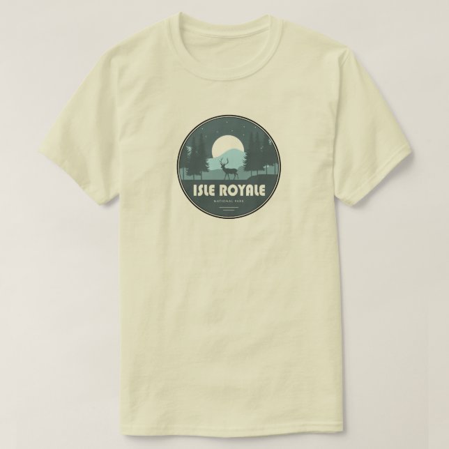 Camiseta Ciervo del Parque Nacional Isla Royale (Diseño del anverso)