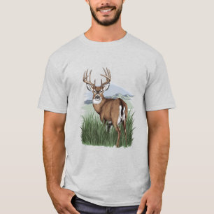 Camiseta Ciervo en la maleza, Ciervo detallado, Ciervo orgu