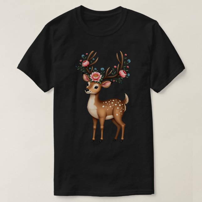 Camiseta Ciervo Flor (Diseño del anverso)