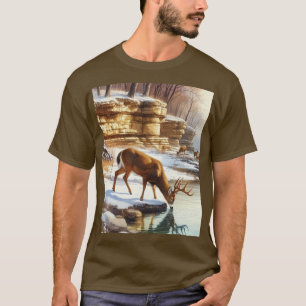 Camiseta Ciervo macho en invierno vida silvestre 