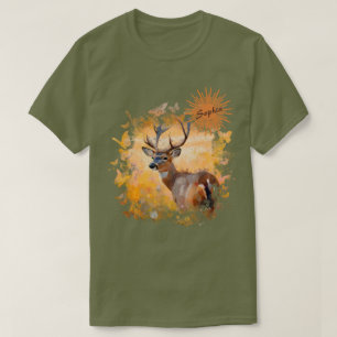 Camiseta Ciervo Majestuoso en un Campo de Flores Silvestres