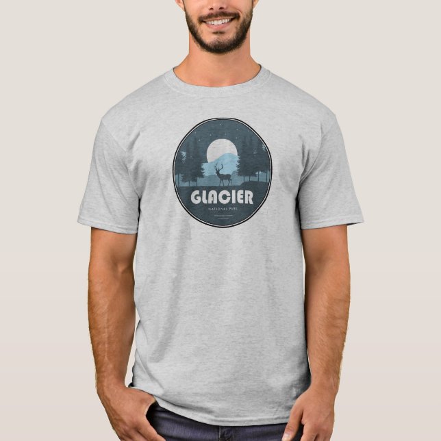 Camiseta Ciervo Parque Nacional Glaciar (Anverso)
