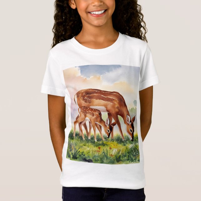 Camiseta Ciervo Pintado Mamá y Bebé (Anverso)