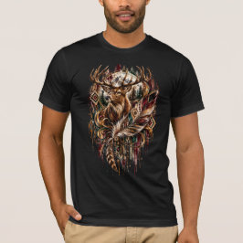 Camiseta Ciervo Tribal Boho, Soñando con Ciervos