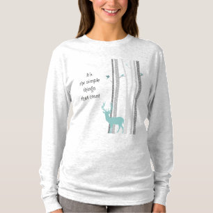 Camiseta Ciervos árboles de abedul cita inspiradora