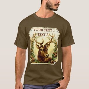 Camiseta Ciervos con rústico de los conos del pino
