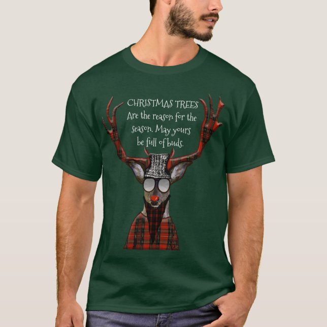 Camiseta Ciervos divertidos del inconformista del mensaje (Anverso)