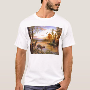 Camiseta Ciervos en la cabina del lago