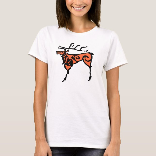 Camiseta Ciervos prehistóricos del arte de la roca (Anverso)
