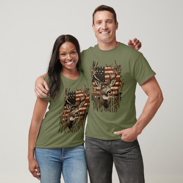 Camiseta Ciervos y campo estadounidense (Unisexo)
