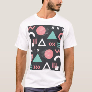 Camiseta Cifras geométricas vintage: diseño sin fisuras.