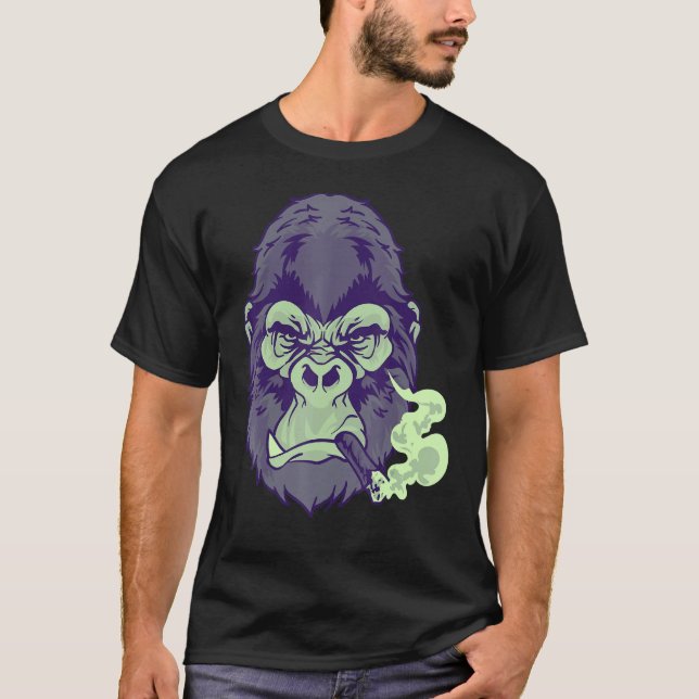 Camiseta Cigar Fumar Es Una Menta De Choc Gorilla Para Los  (Anverso)