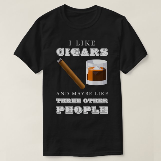 Camiseta Cigar Fumar Whiskey Bourbon Beber Papá Scotch (Diseño del anverso)