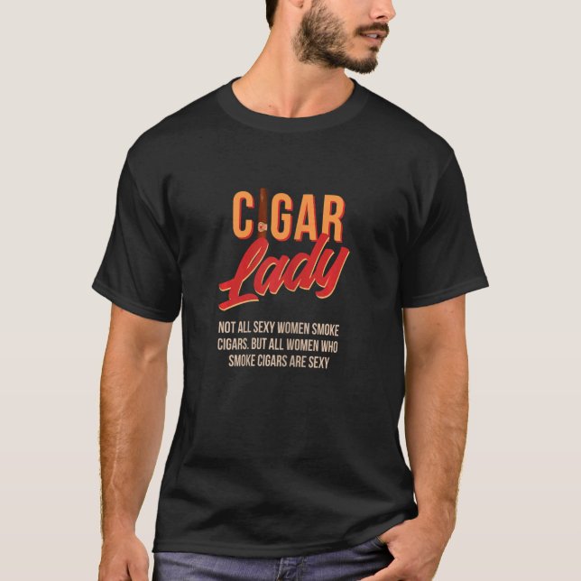 Camiseta Cigar Lady Cubana Fumar cigarro (Anverso)