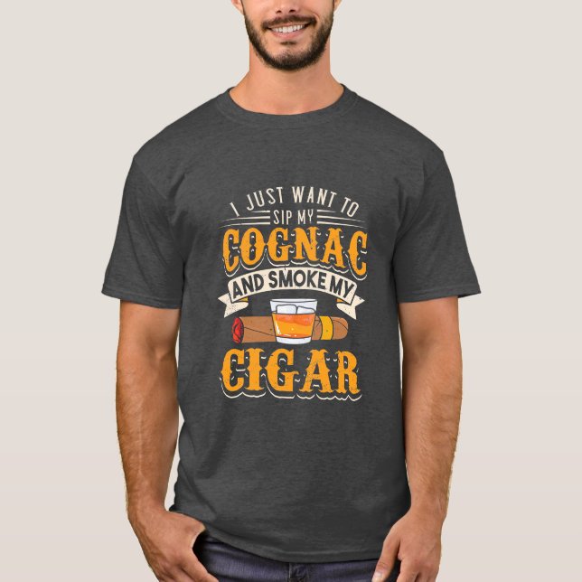 Camiseta Cigar Lover | Mi Cognac Y Fumar Mi Cigar (Anverso)