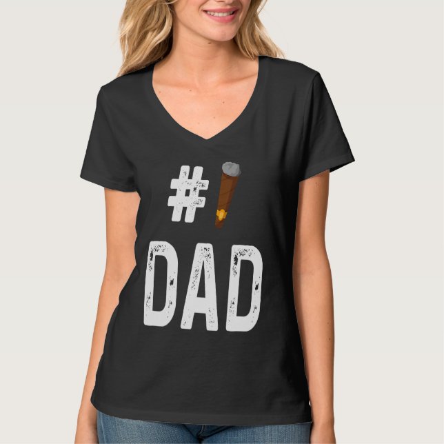 Camiseta Cigar  Smoker Smoking  Number 1 Dad (Anverso)
