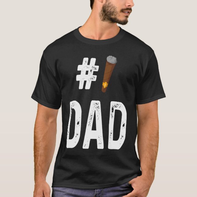 Camiseta Cigar  Smoker Smoking  Number 1 Dad (Anverso)