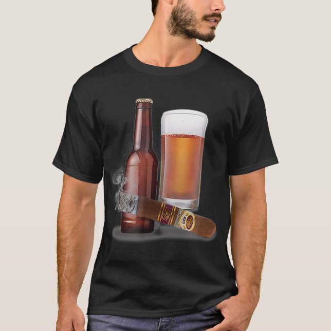 Camiseta Cigar y una cerveza (Anverso)