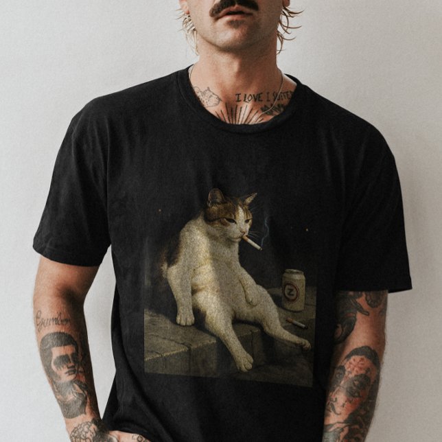Camiseta Cigarette Kitten Funny Smoking Cat Gen Z Meme (Subido por el creador)