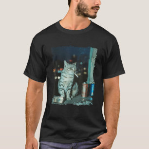 Camiseta Cigarette Kitten Funny Smony Cat Meme Estúpido Bra