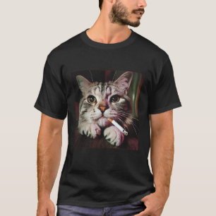 Camiseta Cigarette Kitty Gen Z Chiste Gracioso Meme de gato