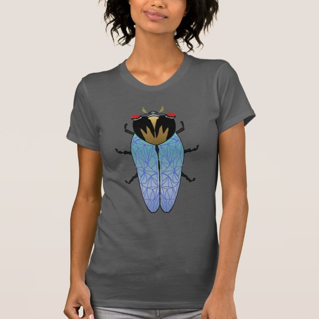Camiseta Cigarra negra linda (Anverso)
