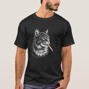 Camiseta Cigarrillo para fumar gato, hipster para fumadores