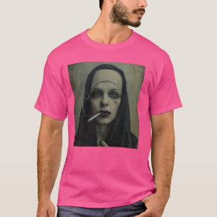 Camiseta Cigarrillos calientes para fumar una monja rebelde