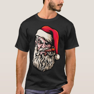 Camiseta Cigarros de barba Santa Navidades divertidos de hu