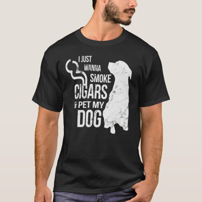 Camiseta Cigarros De Humo Y Animales Fumadores De Perros Ma (Anverso)