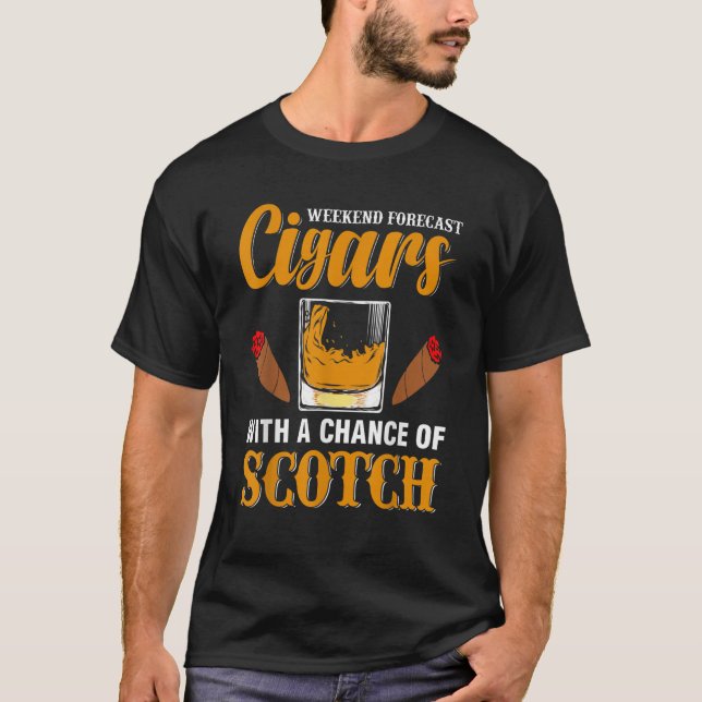 Camiseta Cigarros de preaviso de fin de semana Scotch Cigar (Anverso)