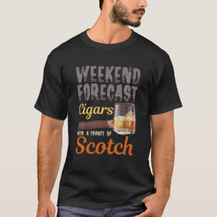 Camiseta Cigarros De Previsión De Fin De Semana Y Whiskey 
