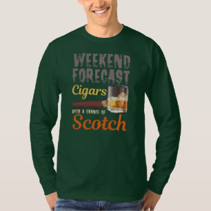Camiseta Cigarros De Previsión De Fin De Semana Y Whiskey D