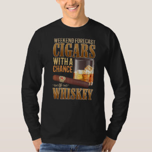 Camiseta Cigarros De Previsión De Fin De Semana Y Whiskey S