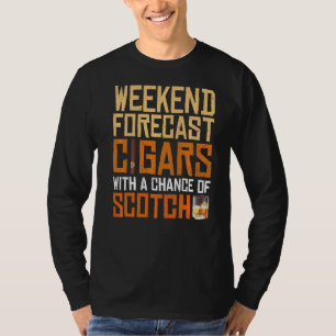 Camiseta Cigarros De Previsión De Fin De Semana Y Whiskey W