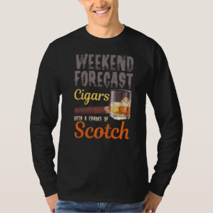 Camiseta Cigarros De Previsión De Fin De Semana Y Whiskey W