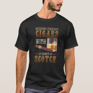 Camiseta Cigarros De Previsión De Fin De Semana Y Whiskey W