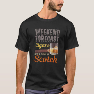Camiseta Cigarros De Previsión De Fin De Semana Y Whiskey W