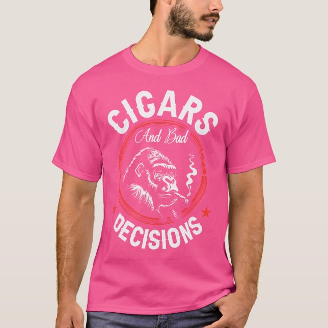 Camiseta Cigars And Bad Decisions Small Black (Anverso)