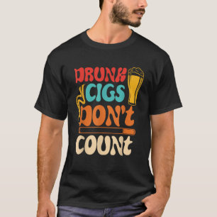 Camiseta Cigs Borrachos No Cuentan Cerveza Vintage 