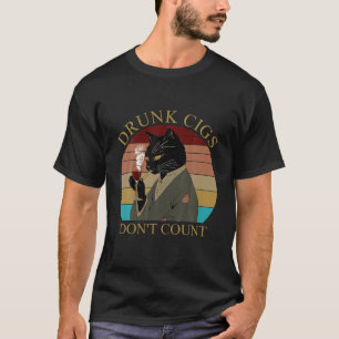 Camiseta Cigs ebrios no cuentan appa vintage de vino de gat