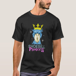 Camiseta Cigüeña Africana Pico de Zapato Princesa Corona Pá